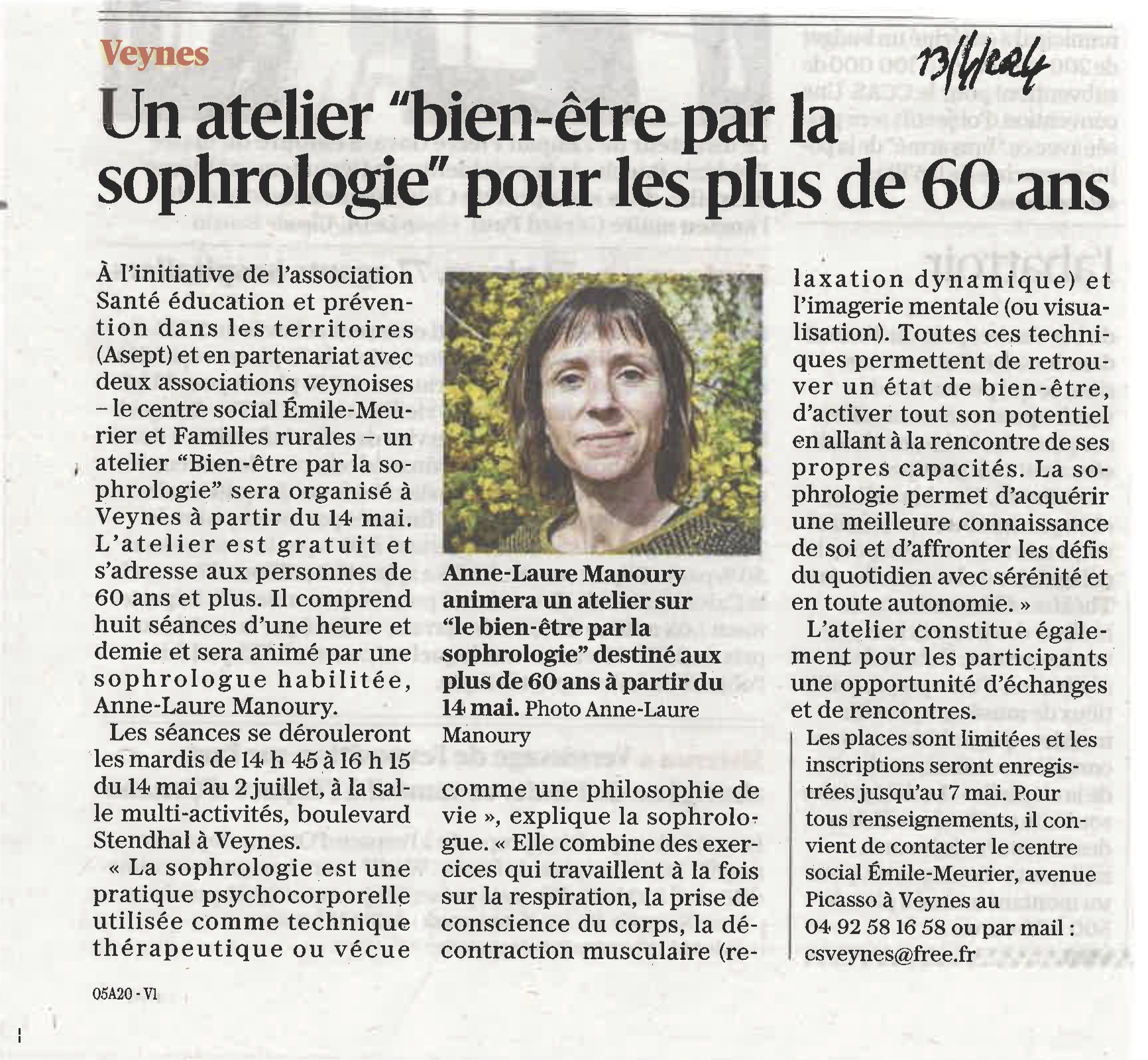 ateliers seniors bien être par la sophrologie Asept Paca
